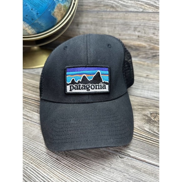 Patagonia Trucker Hat Cap Mens One Size Gray Black Mesh Back Adjustable Logo - Picture 1 of 7